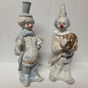 Vintage Set of 2 Duncan Royale Porcelain Theatre Performing Clowns